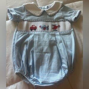 Striped Baby Romper with Embroidery by Delaney